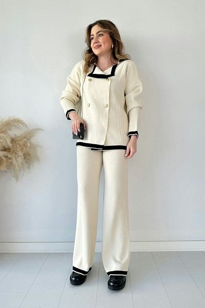 MaziButik Şanel Knitwear Set Ecru
