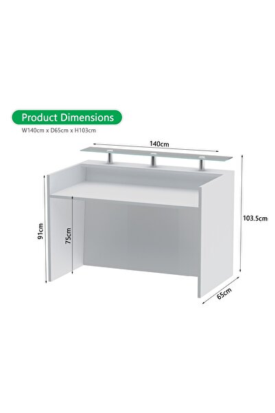 Mahmayi Harrera R06-14 Modern Reception Desk White