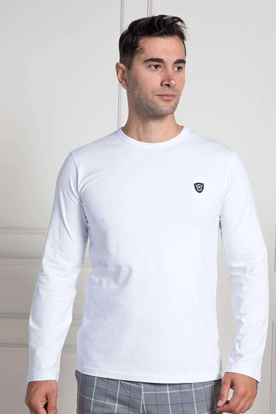 Mecit Pijama 95% βαμβάκι 5% Lycra μακρυμάνικο ανδρικό μπλουζάκι με λαιμόκοψη μεγάλου μεγέθους