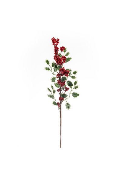 Dekorsende Yapay Alacalı Yapraklı Berry Dalı 79 cm