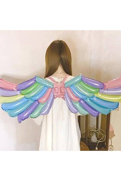 Parti Dükkanım بالون ماكارونس ملون بجناح الفراشة مقاس 103*50 سم