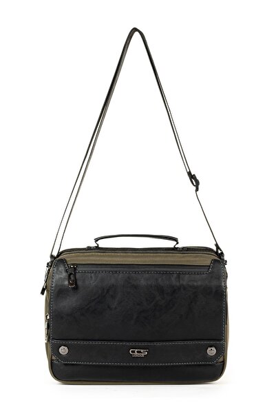 Necati Çanta Хакі кольорова сумка з багатокімнатною кришкою, через плече і ручна - з ременем