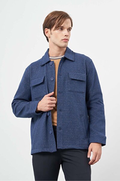 İmza Поло з коміром, темно-синій, slim fit, класичний піджак - з жакардовим візерунком, без розрізів і підкладки 1007245161