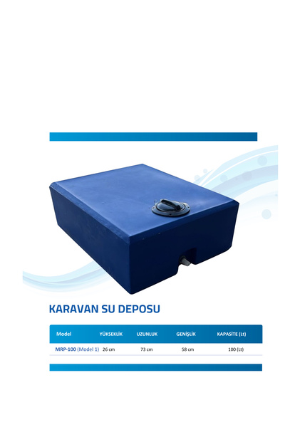 Mircan 100 Lt Mavi Su Deposu Karavan Contalı Kapak Vana Hediyemiz