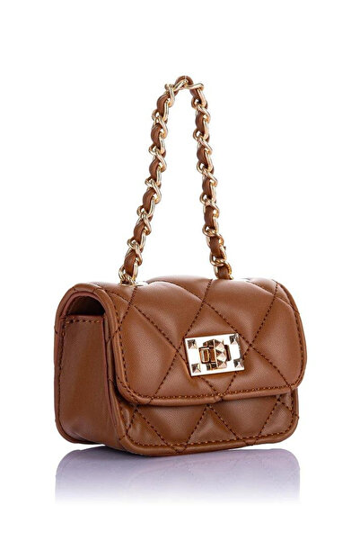 Nas Bag Quilted Mini Hand and Wallet Bag - Chain Detailed, Brown