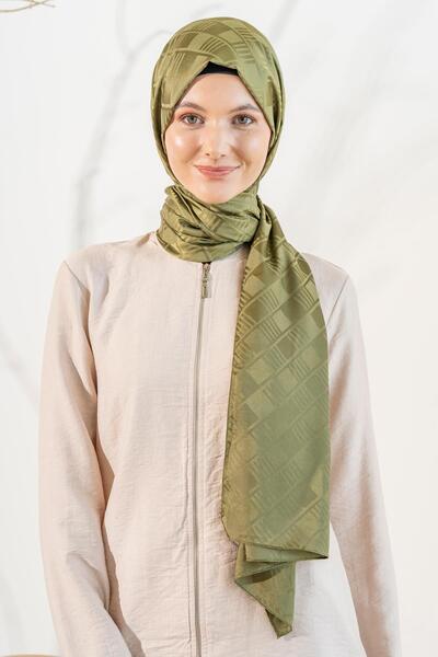 JAWEL Kadın Küp Desenli Jakarlı Şal