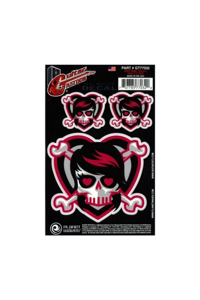Planet Waves Αυτοκόλλητο PLANETWAVES GT77032 GTR TATTOO- EMO GIRL SKULL STICK...