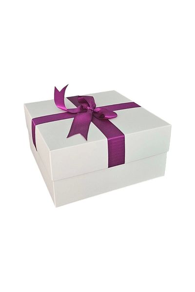HEDİYEDİYE Gift Box with White Ribbon - Empty