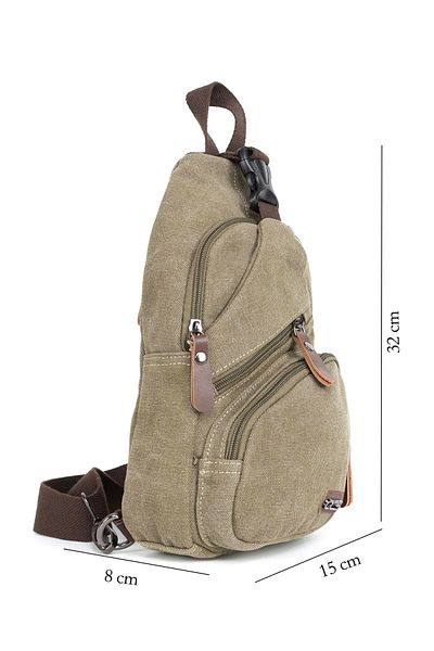 Necati Çanta Αποκαλύψτε την καμβά τσάντα ώμου Comfort and Elegance Khaki