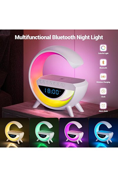 JUNGLEE Bluetooth G Hoparlör Rgb Led Işıklı Speaker Alarm Saat Aux Usb Sd Kar...