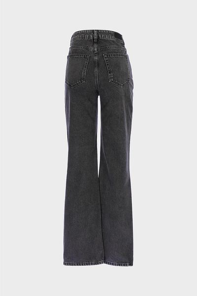 CROSS JEANS Weslie High Waist Anthracite Wideleg Jeans with String Outwears and Buttons C 4530-080
