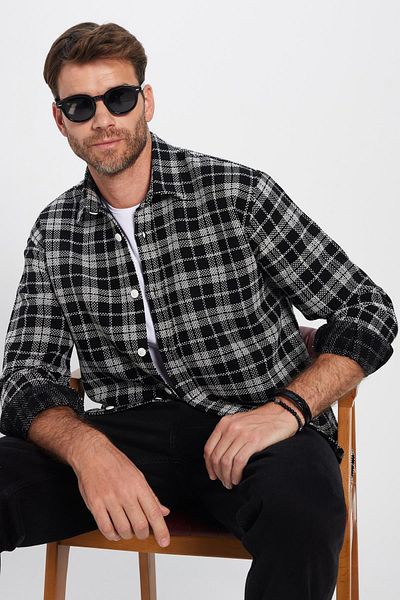 Tudors Мъжка карирана зимна риза Relax Fit Relax Fit Lumberjack