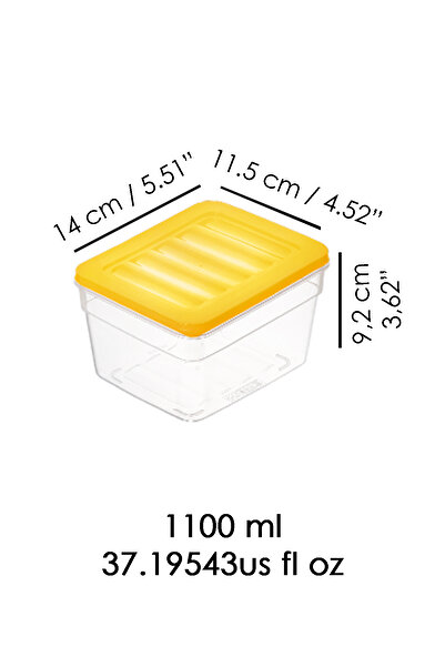 Meleni Home 7-Piece Compatible Deep Microwave Organizer Set - Food and Food Storage Container 1100ml Yellow