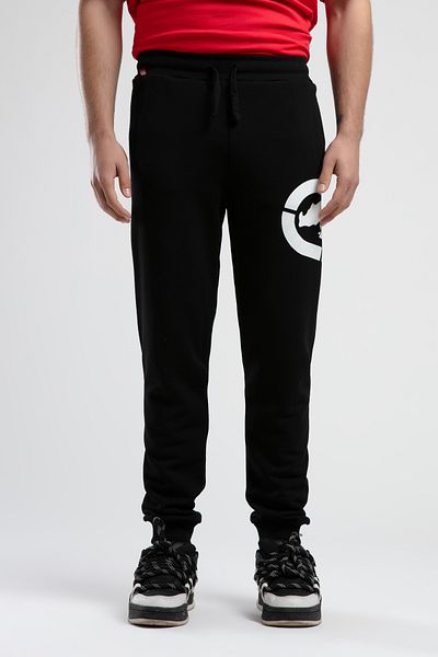 ECKO UNLTD Chelsea Black Relaxed Fit Printed Loose Fit Men's Tracksuit Bottom