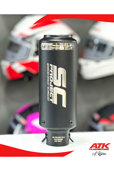 ATK SC Project Egzoz Universal Motosiklet Egzozu Tüp Egzoz Siyah