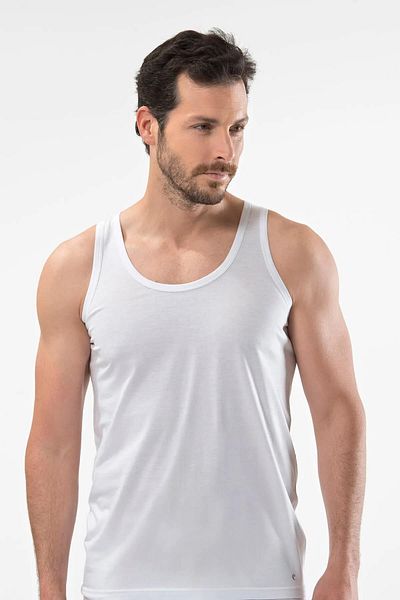 Cacharel 5 Pieces 50% Modal 50% Cotton Men's White Undershirt 1201