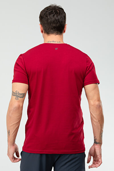 speedlife Claret Red κανονικό βαμβακερό λαιμόκοψη κοντό μανίκι Basic ανδρικό μπλουζάκι Xf1708