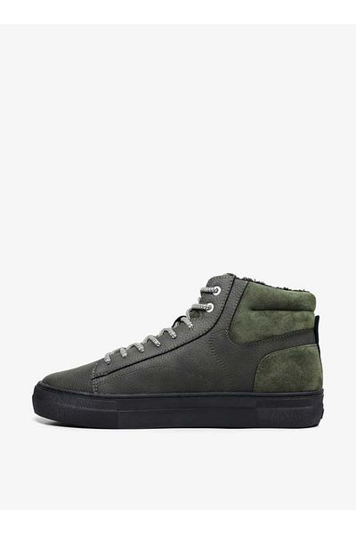 GAP Men's Panelled High Cut Sneakers with Lace-Up Closure - Portland Cup Mid M