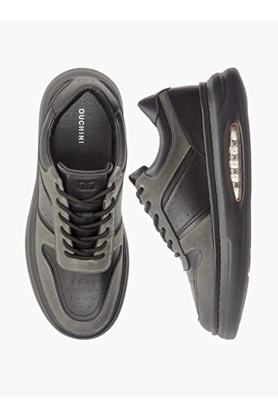 Duchini Men's Panelled Sneakers with Lace-Up Closure