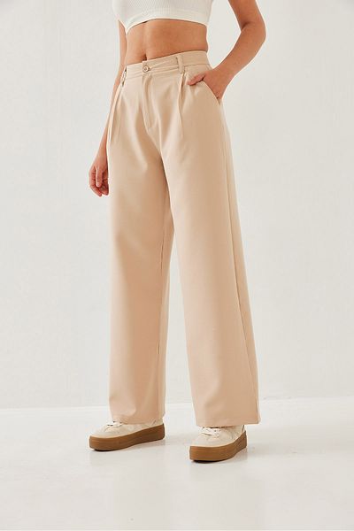 Bianco Lucci Dámské kalhoty Trend s vysokým pasem Palazzo Woven Fabric Pants 2399 60751004