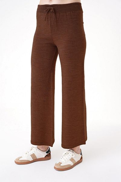CHUBA Wide Leg Brown Knitwear Women's Trousers - 24W120