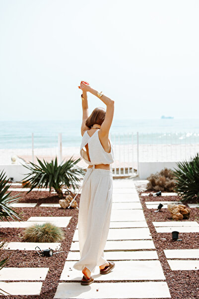 İKİKIZ Crinkle Sleeveless Crop Top