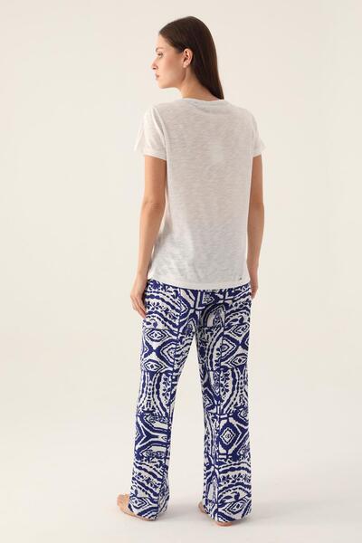 Arnetta Σετ γυναικεία πιτζάμες με στάμπα με κείμενο και πλαϊνές τσέπες, 100% βαμβάκι