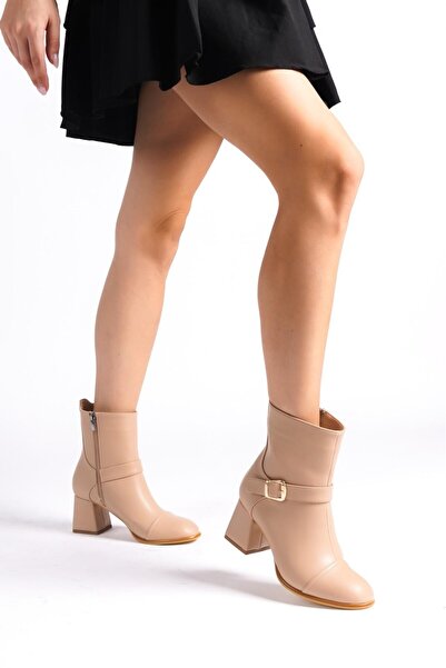 MRVN MERVINA Γυναικείες μπότες με τακούνι Nude Color - Aby