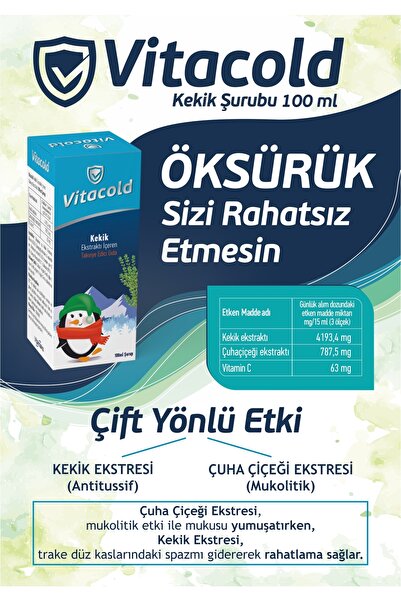 Vitacold Bitkisel Kekik Şurup 100 ml
