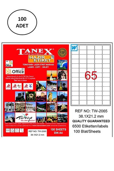 Tanex Tw-2065 Laser Tag 38x21 Mm 100 Pieces