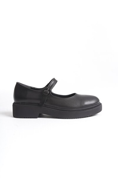 Modabuymus Maryba Black Matte Banded Kulaté Toe Neformální boty Mary Jane Ballerina