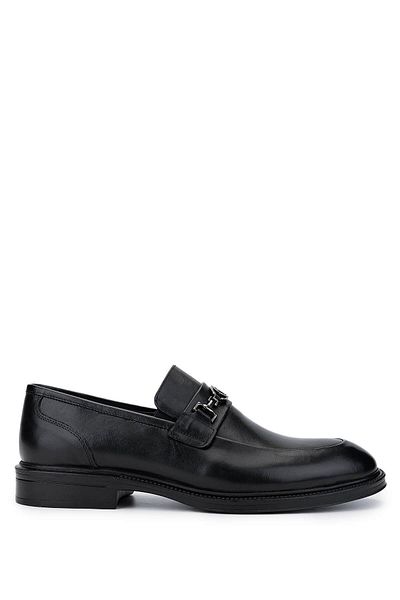 Tamer Tanca Men's Genuine Leather Black Loafer Shoes