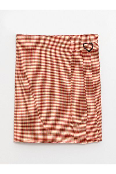 LC Waikiki Lcw Elastic Waist Houndstooth Patterned Girl's Skirt Fast Fashion