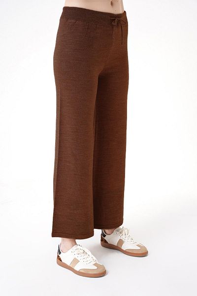 CHUBA Wide Leg Brown Knitwear Women's Trousers - 24W120
