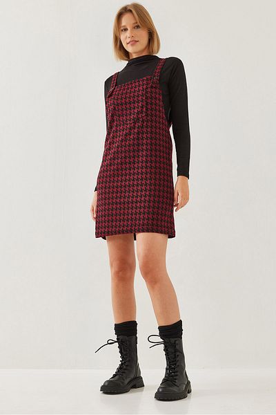 Bianco Lucci Damen-Salopet mit Hahnentrittmuster 60351164