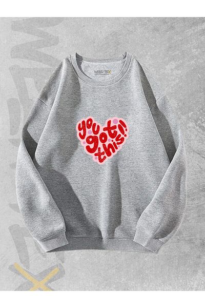 WEARTEX You Got This! Printed Oversize Crew Neck Sweatshirt Hoodie