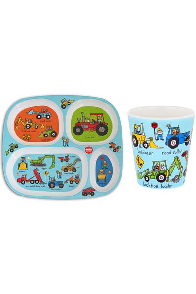 Tyrrell Katz Mini Compartment Plate and Drinking Cup for Baby // Wheels