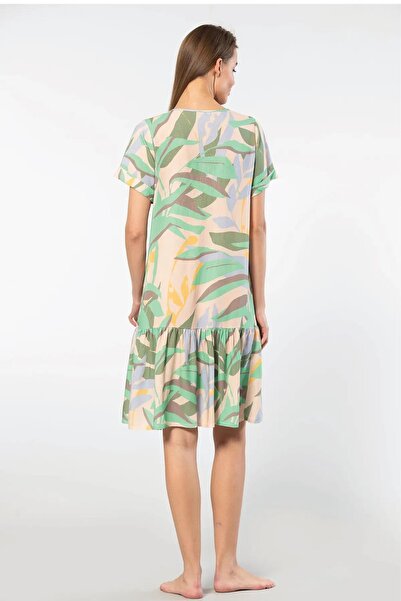 TÜREN Άνετο γυναικείο φόρεμα με σχέδιο βισκόζης - με κουμπιά, 100% βισκόζη