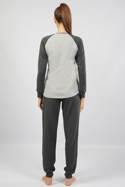 Espuar Costum de pijama de damă 100% bumbac, picior subțire cu mânecă lungă