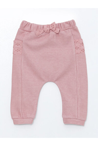 LC Waikiki Pink Basic Baby Girl Pants with Elastic Waist