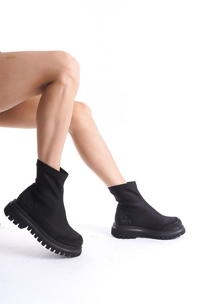 Modabuymus Cizme de zi cu zi flexibile Kobe Black Stone Stretch Diver Fabric
