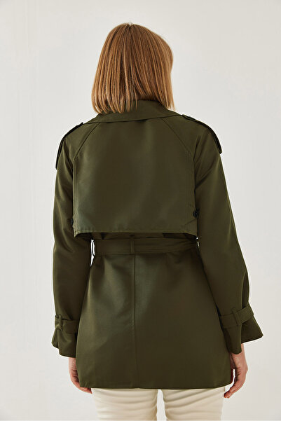 Bianco Lucci Kadın Apoletli Detay Ara Boy Trençkot 2489 60351163