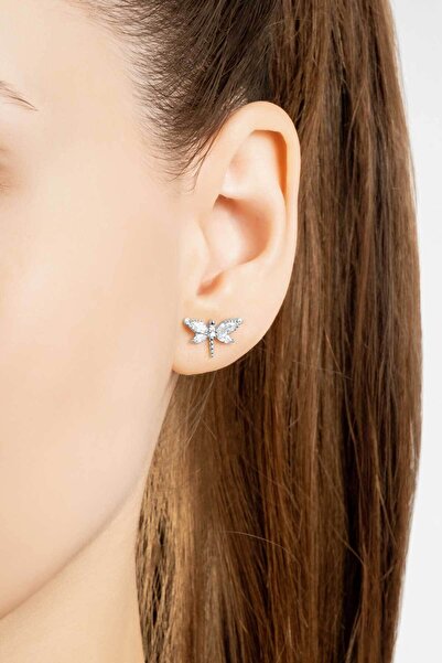 So CHIC... Rüzgarın Arkadaşı 18 Ayar Beyaz Altın Kaplama Gümüş Yusufçuk Küpe