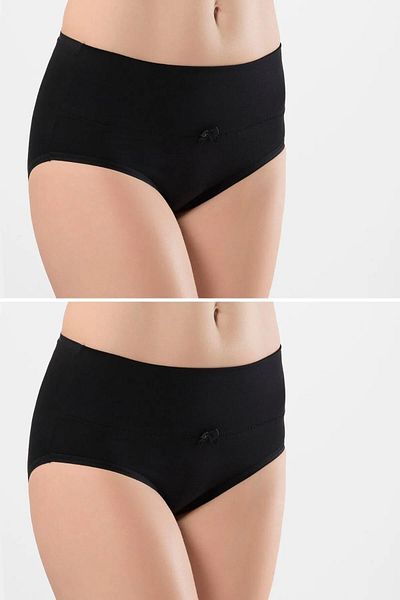 TÜREN Chiloți din lycra cu talie înaltă pentru femei - 95% bumbac, set de 2 Bato