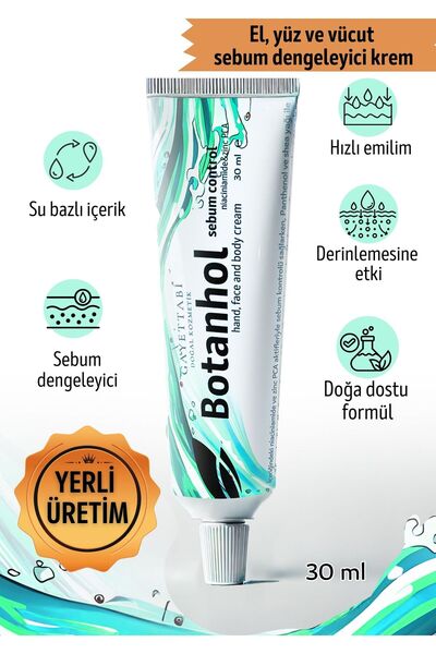 gayettabi Botanhol Sebum Control- Yağlı ve Karma ciltler için El, Yüz, Vücut ...