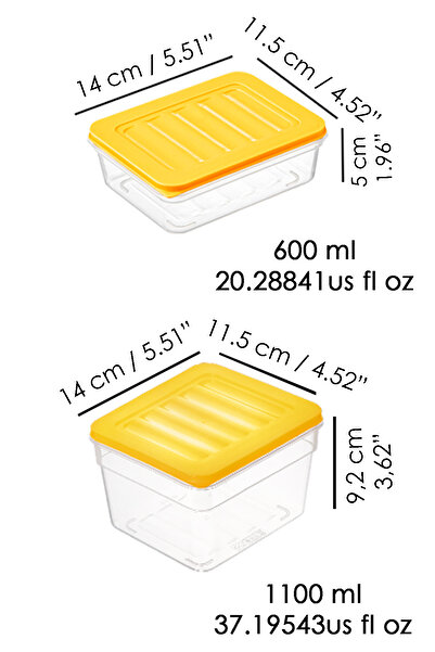 Meleni Home Microwave Organizer Set of 8 - Food and Food Storage, Deep and Shallow S Yellow