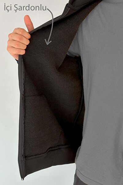 REMSA Чоловічий преміум-тканина тринитковий капюшонний верх REU-01 чорний