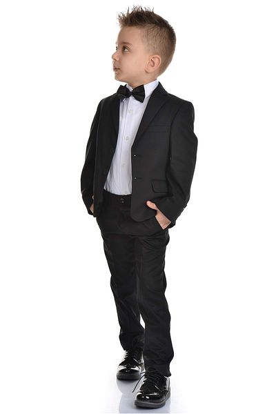 Mnk Bow Tie Jacket Boy's Groom Suit 0282 Black