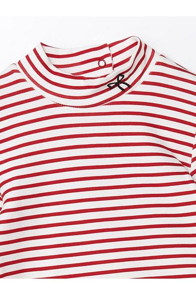 LC Waikiki Tricou pentru fetiță cu dungi cu jumătate de gât - W4JG84Z1