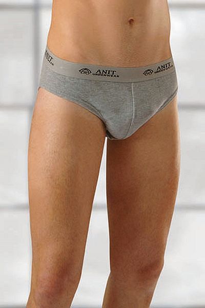 Anıt Gray Ribbed Cotton Men's Slip Panties - 1116 Model, 3 Pieces